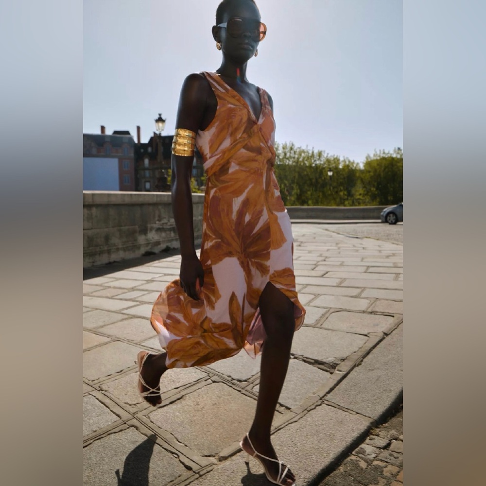 (#193) ZARA Printed Midi Dress